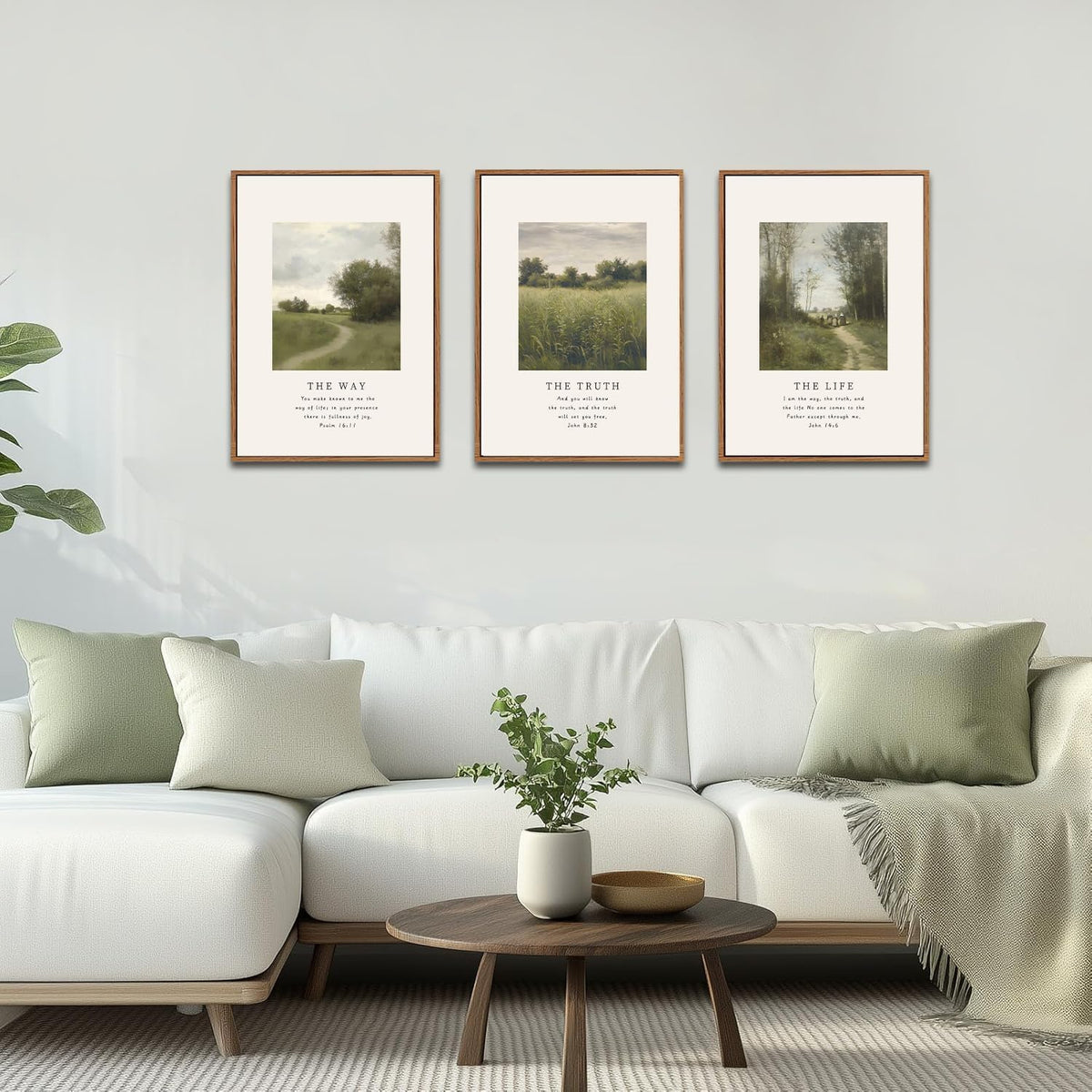 Christian Path Framed Canvas Wall Art Set (The Way / 24"L x 36"W)