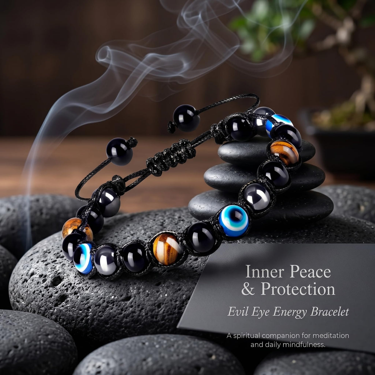 Evil Eye Bracelets for Mens Women (8mm)