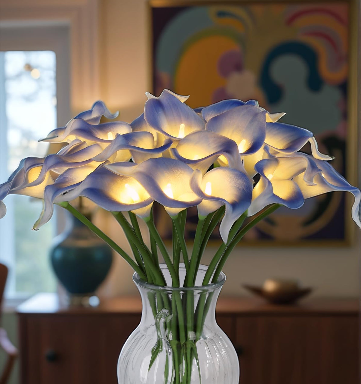 LED Calla Lily Lamp (Light Blue)