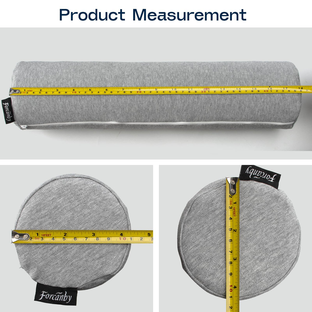 Neck Roll Pillow (Grey / Small - 4.1" H)