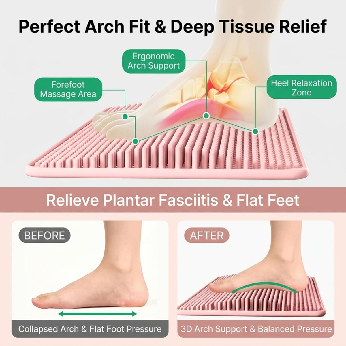 Foot Massage Mat with 660 Acupressure Nodes (Pink)