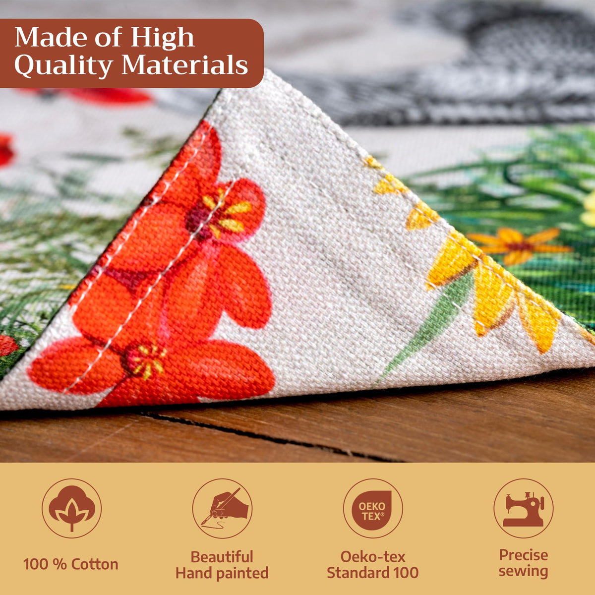 Placemats Set of 4 Reusable 100% Cotton (106 - Basse Cour / 13" X 19" (Pack of 4))