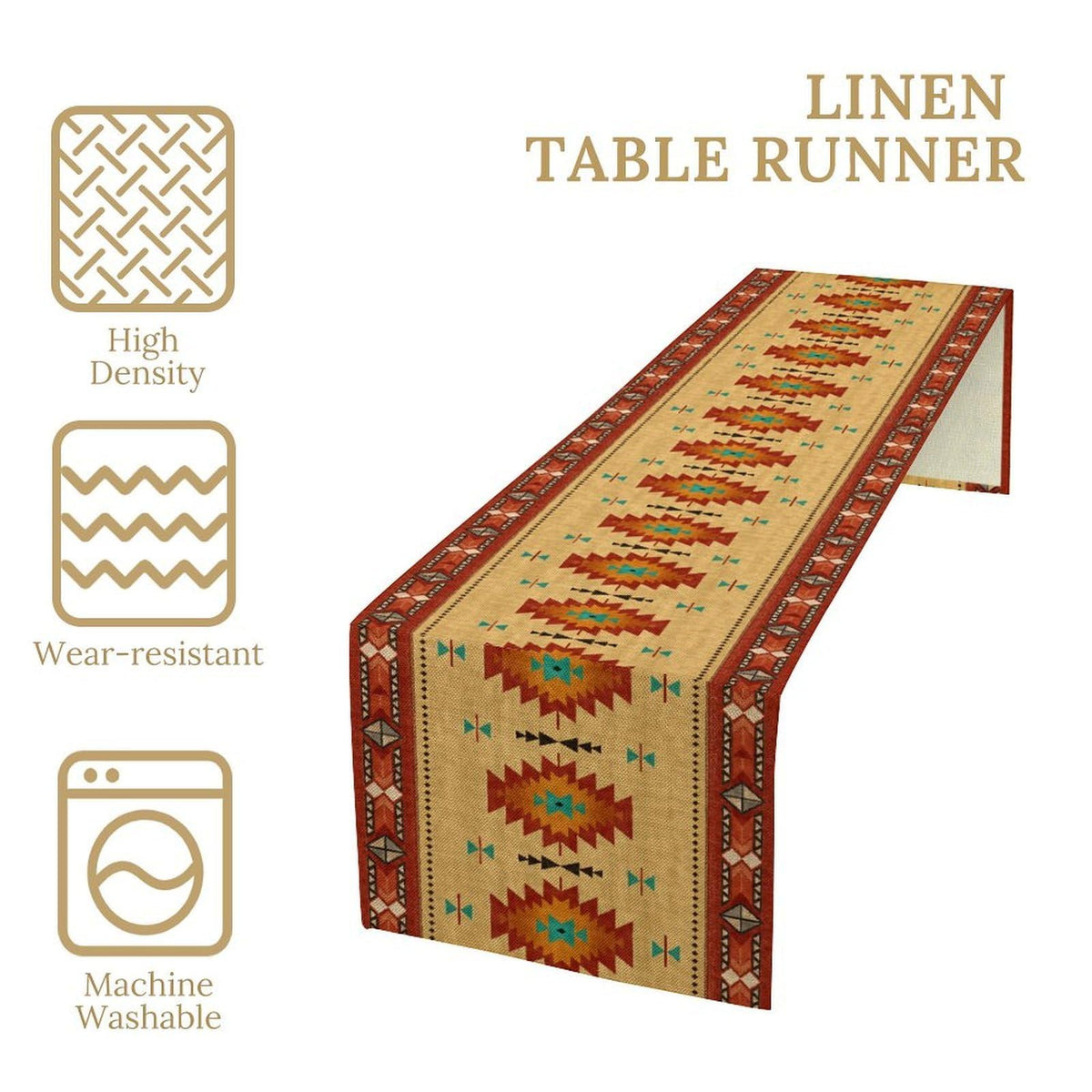 Southwestern Aztec Table Runner (13x60inch / Aztec 4)