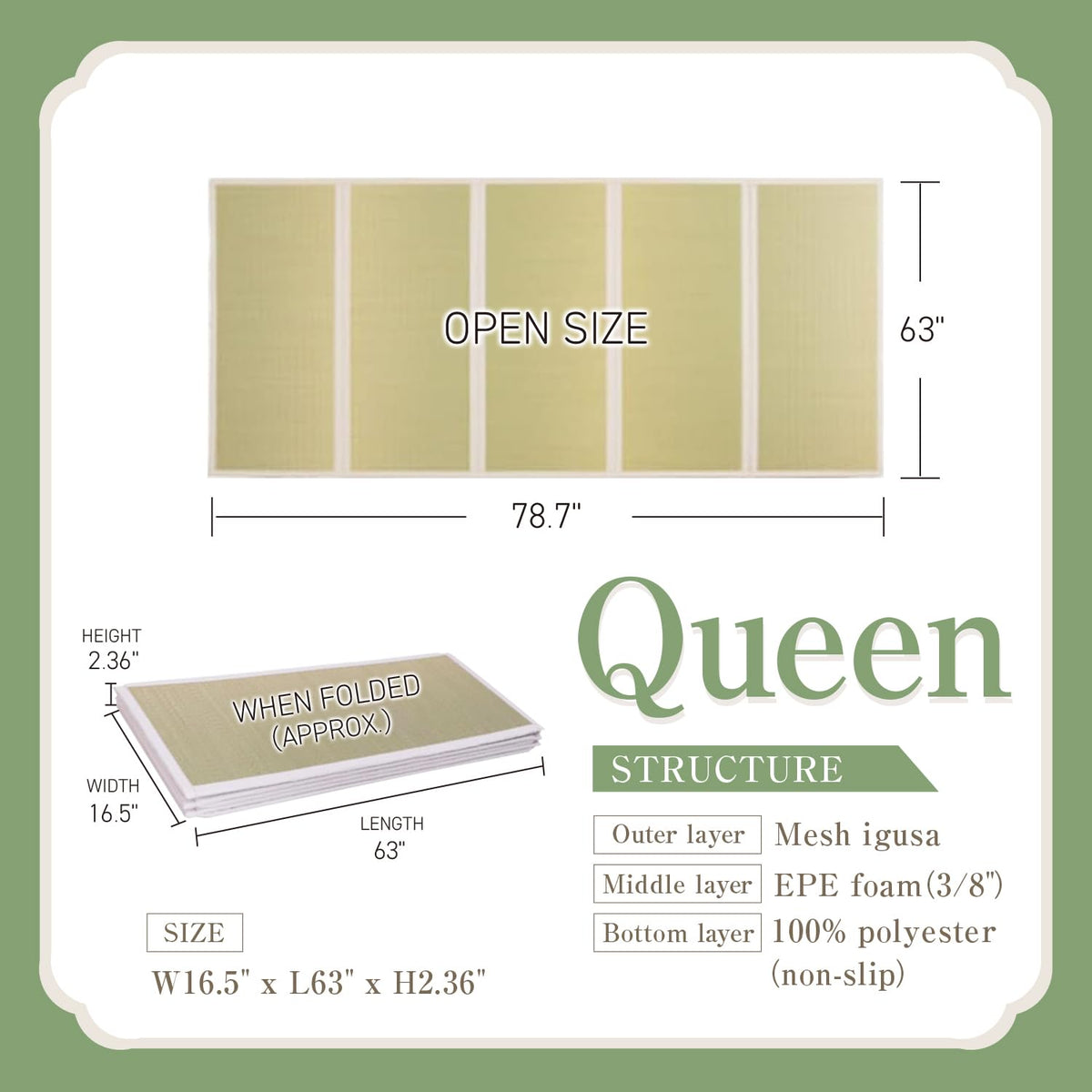 Japanese Tatami Mat (Queen XL)