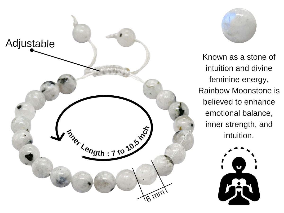 Rainbow Moonstone Bracelet for Women Men's Gifts (Rainbow Moonstone)