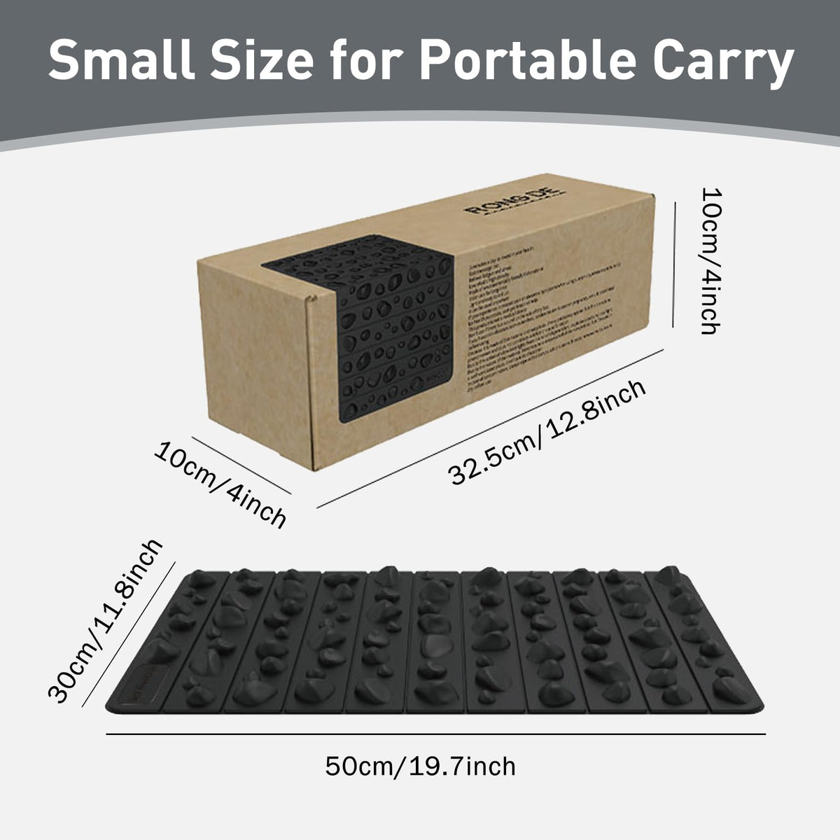 Portable Feet Acupressure Mat (Black - Small)