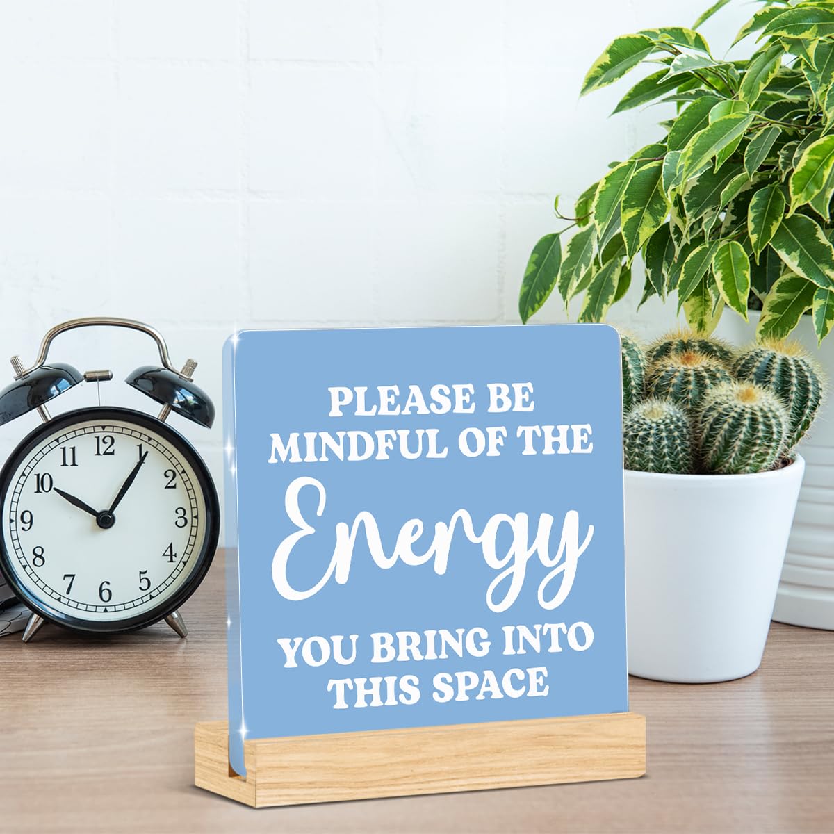 Blue Room Decor Zee Decor Spiritual Acrylic Motivational Gifts (Blue Please Be Mindful Of The Energy You Bring Into This Space)