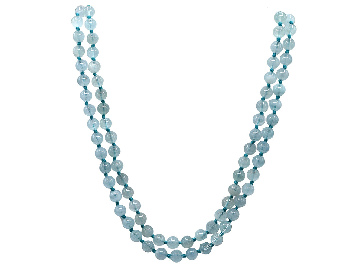 Aquamarine Mala (Aquamarine / Knotted)
