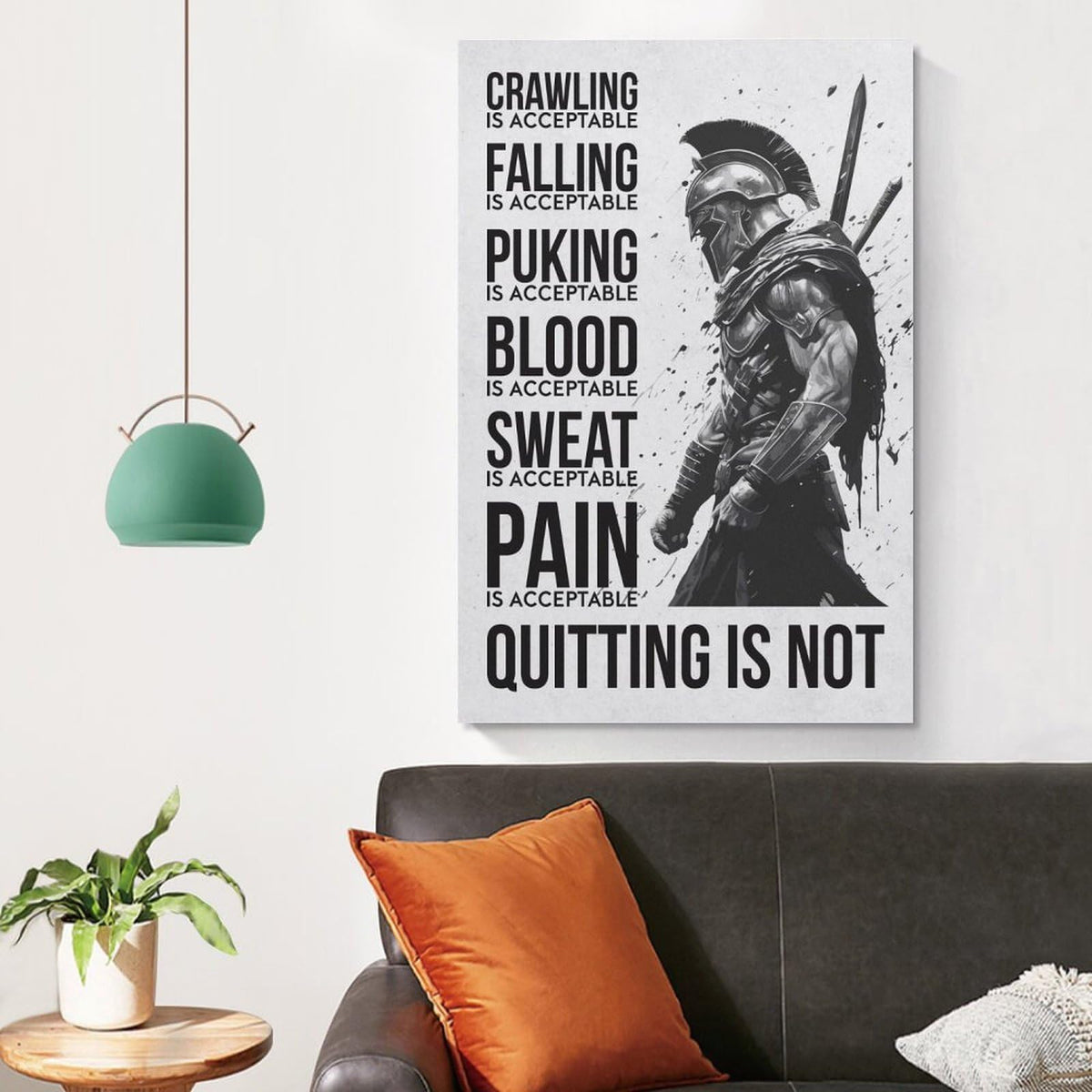 Spartan Warrior Motivational Poster Canvas Printing Wall Art Prints Wall Decor Posters Monochrome Gym Quote Fitness Discipline Bedroom Office Living Room Inspiration 24x36inch (style-15 / 24x36inch(60x90cm) Unframe)