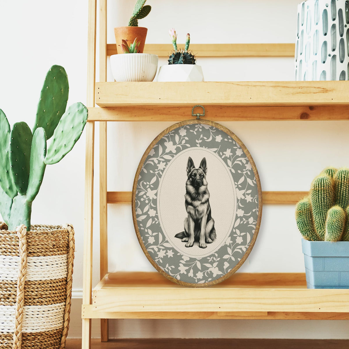 German Shepherd Gifts Oval Wall Art Prints Decor 8.6x11.4 (Colour 57)