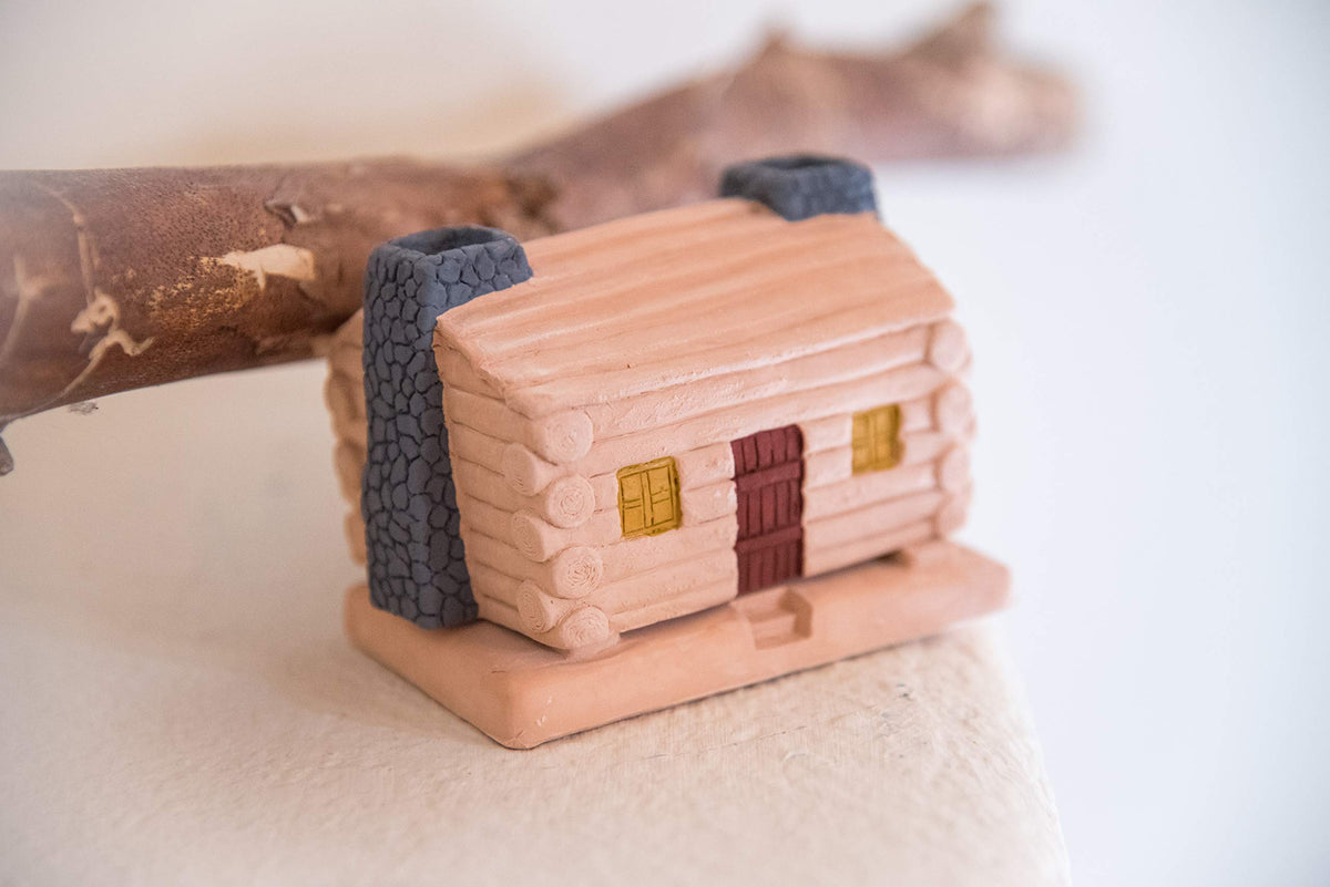 Log Cabin Natural Wood Incense Burner (Log Cabin)