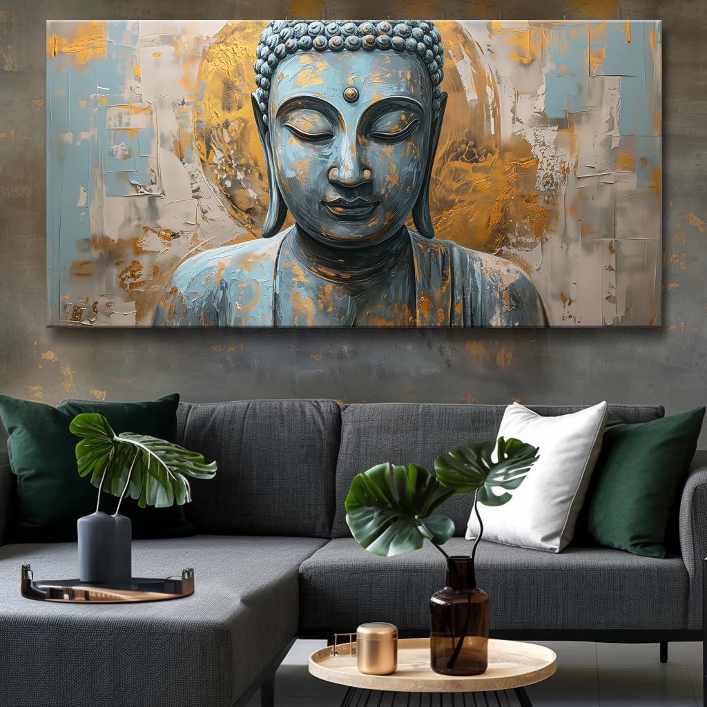 Wall Art Buddha Zen Art Modern Artwork Canvas Painting for Living Room Bedroom Dining Room Home Office Decor Large Framed Ready to Hang 71"x36" (70.9"L x 35.4"W / Buddha 01)