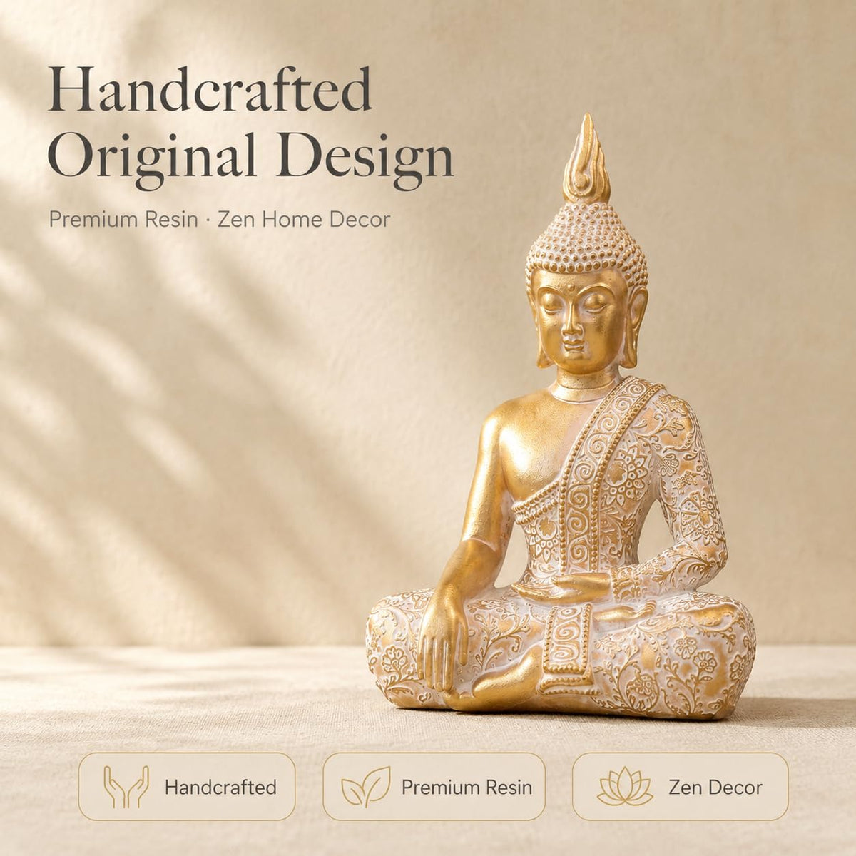 Gold Buddha Statue7.87 Inch for Home Decor (Gold)