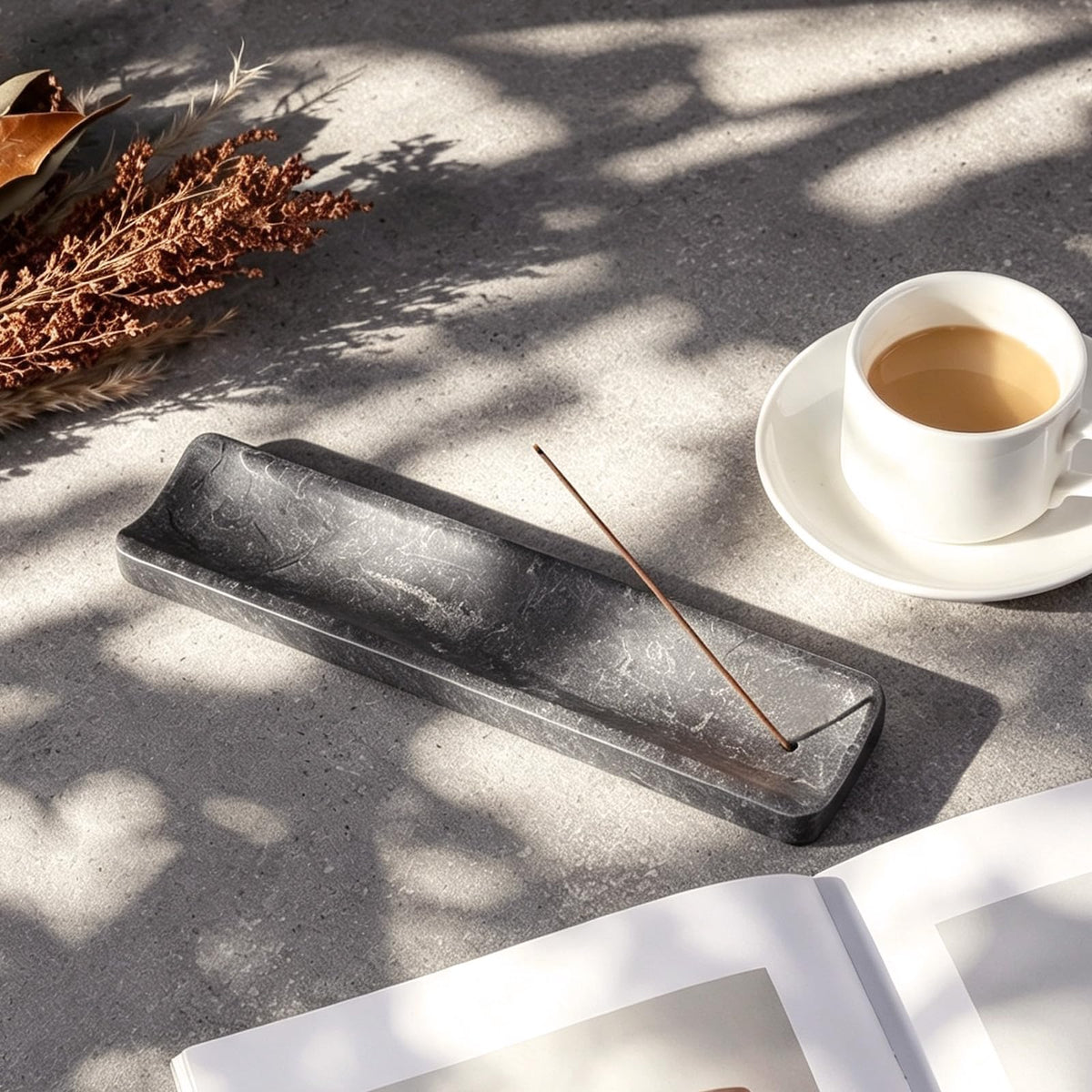 Marble Incense Holder (Nero Marquina)