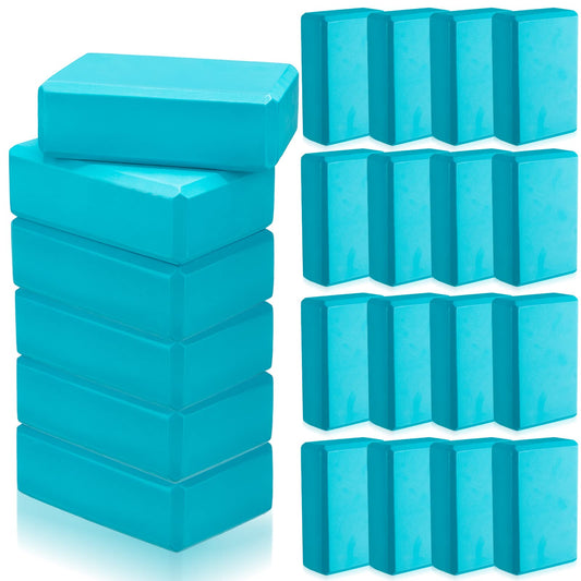 20 Pcs Yoga Blocks Bulk 9 x 6 x 3 Inch (Turquoise Green)