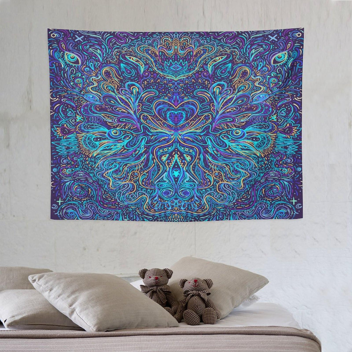 Hippie Bohemian Mandala Tapestry Wall Hanging Indian Gypsy Abstract Flower Floral Texture Print Tapestries Home Decor for Living Room Bedroom Apartment Farmhouse Dorm 30"x40" (30"L x 40"W / Mandala-8)