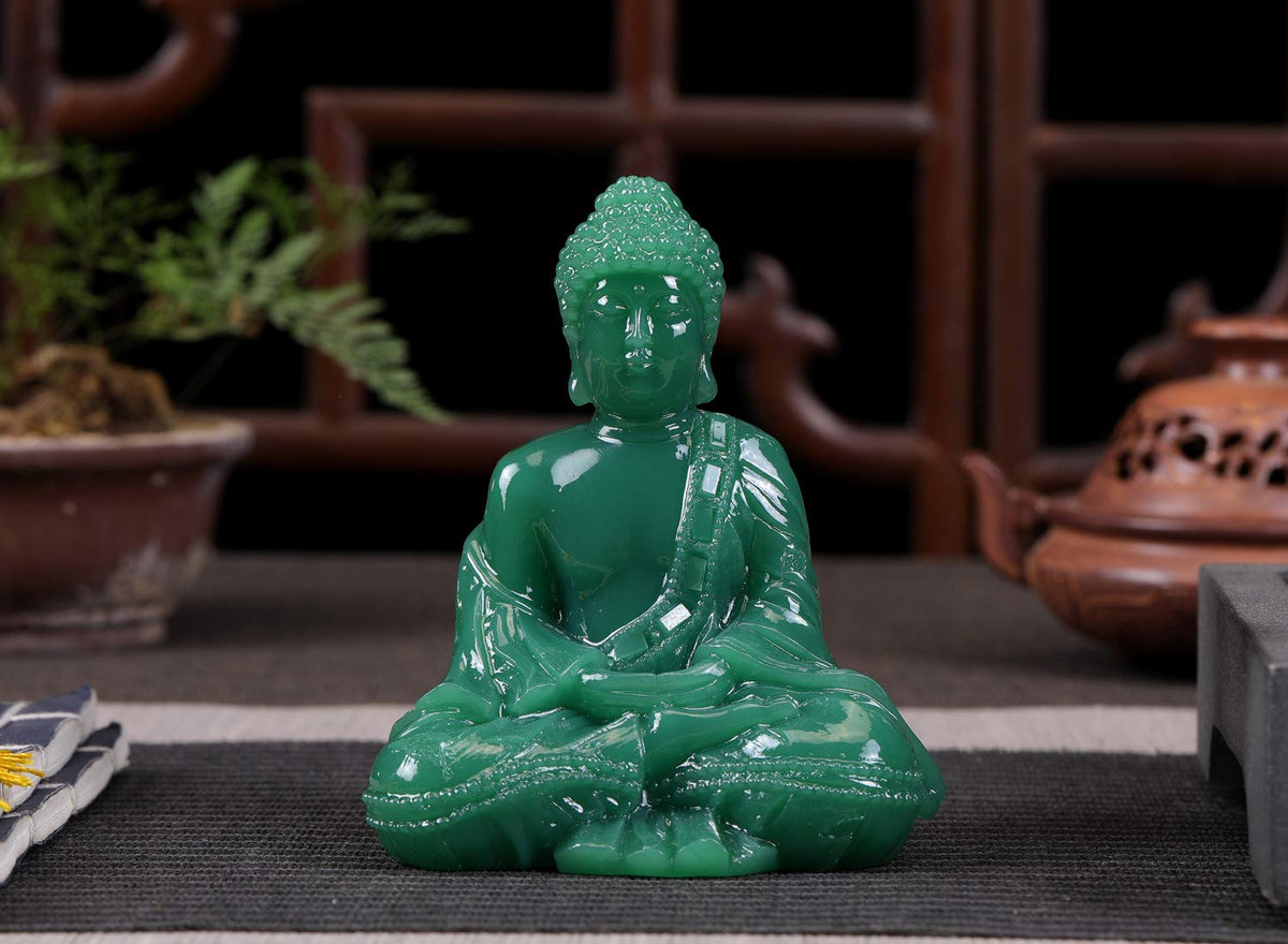 Meditative Seated Buddha Statue (Darkgreen1)