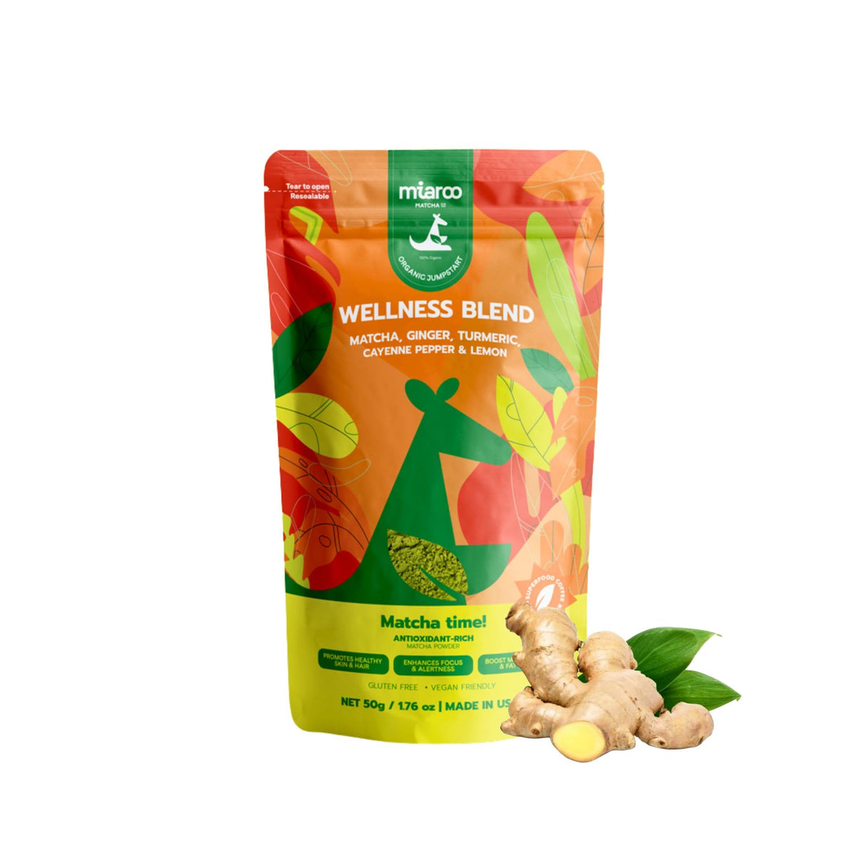 Spicy Ginger Shot Mix with Matcha and Turmeric