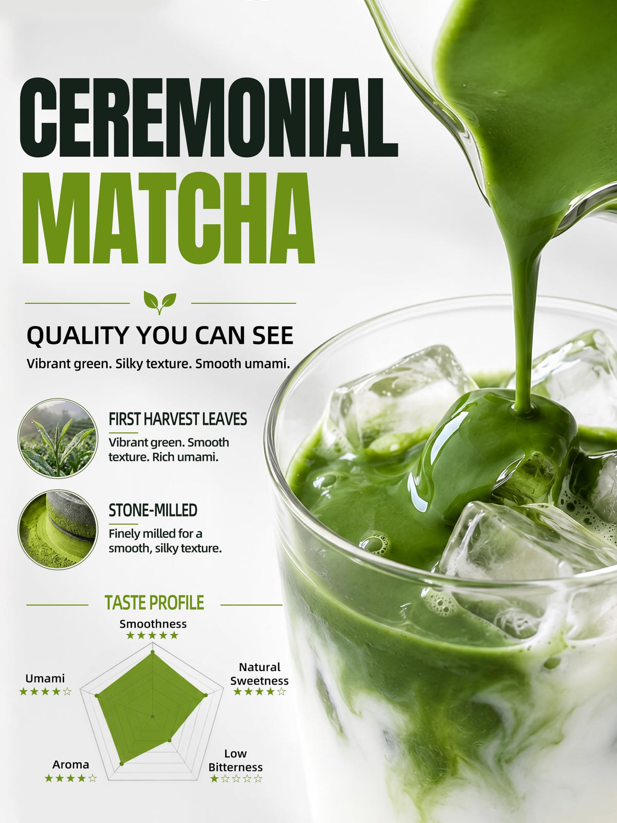 100g 3.5 oz Organic Ceremonial Matcha for Café (3.5oz/100g)