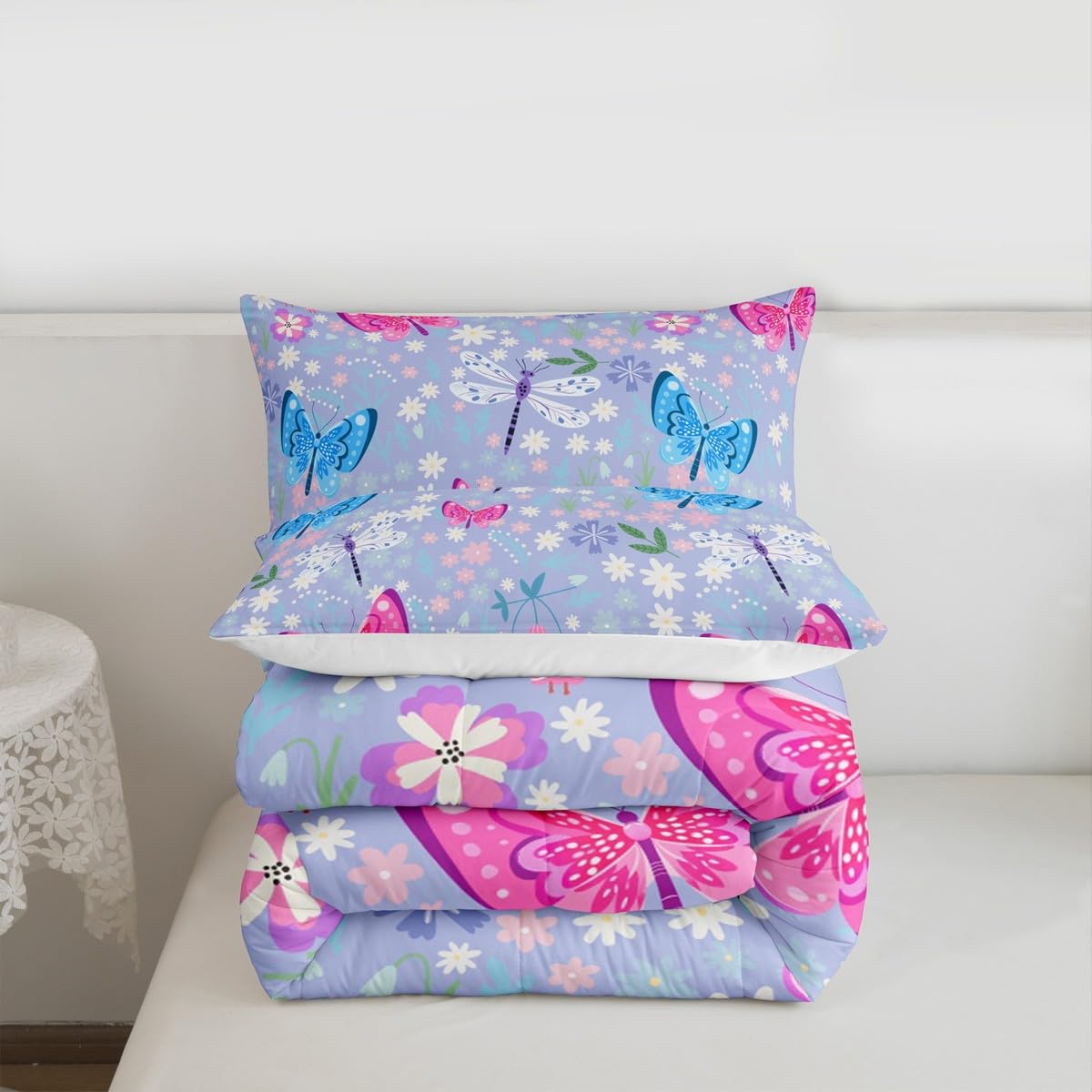 Butterfly Comforter Set Full Size for Kids Boys Girls (Multi 812 / Full)