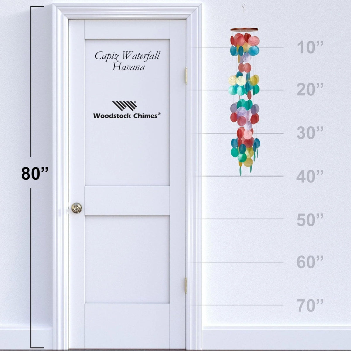 Capiz Waterfall Wind Chime (40 Inches Rainbow)