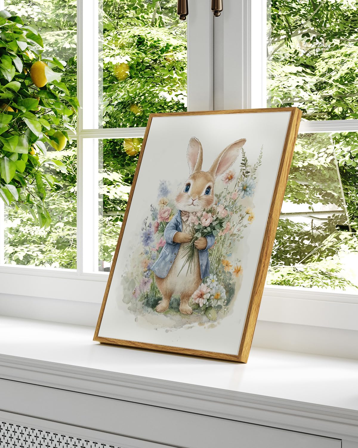 Watercolor Bunny Framed Wall Art (Pick / 16"L x 12"W)