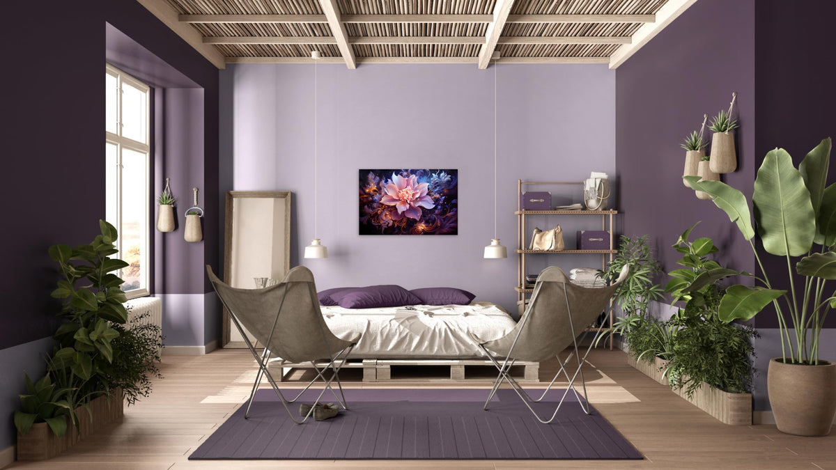 1 Panel Purple Flower Pictures Purple Paintings Abstract Flower Pictures Wall Decor Flowers Print on Canvas Abstract Flowers Wall Art for Home Decor Wall Decor Stretched and Framed 24x36 inch (36"L x 24"W / Purple Flower 7)