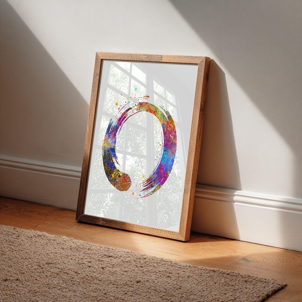 18X24 Unframed Zen Circle Enso Symbol Buddhism Meditation Yoga Watercolor Art Print Poster Giclee Decor Home N428 (24"L x 18"W)