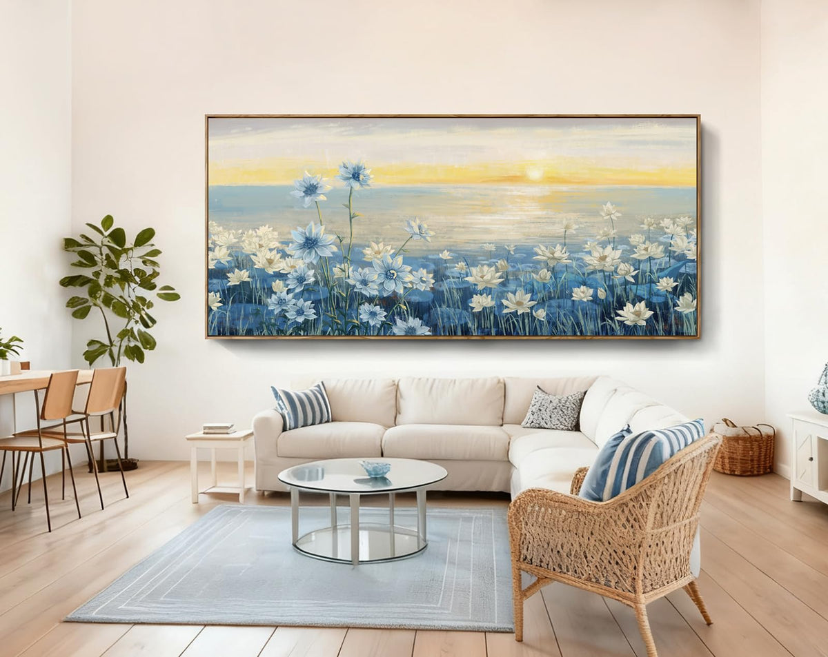 Extra Large Framed Canvas Wall Art 86"x39" (Sunrise Wall Art / 86"L x 39"W)