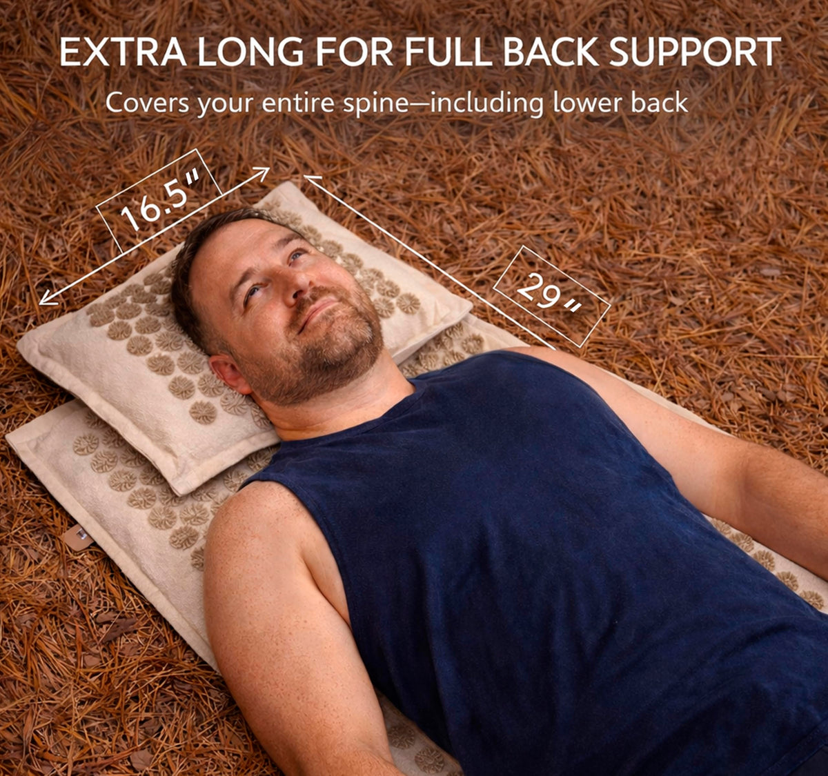 Acupressure Mat and Pillow Set (Natural Linen Beige)