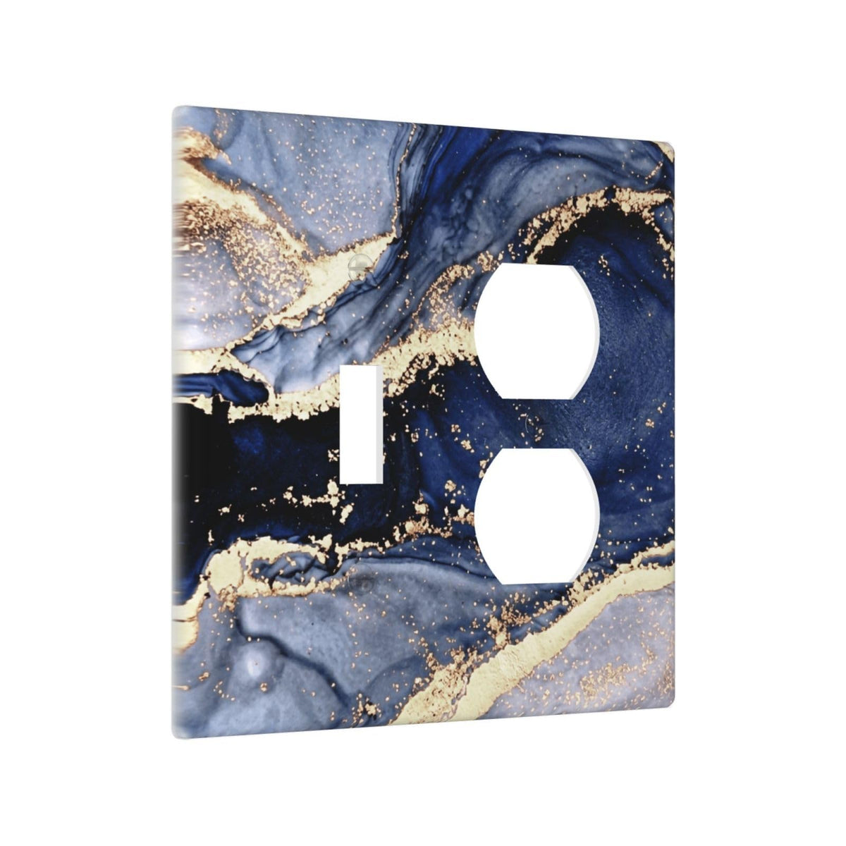 Royal Turquoise Blue Marble 2 Gang 1 Toggle (Royal Turquoise Blue Marble / 1-Toggle/Duplex Combo)