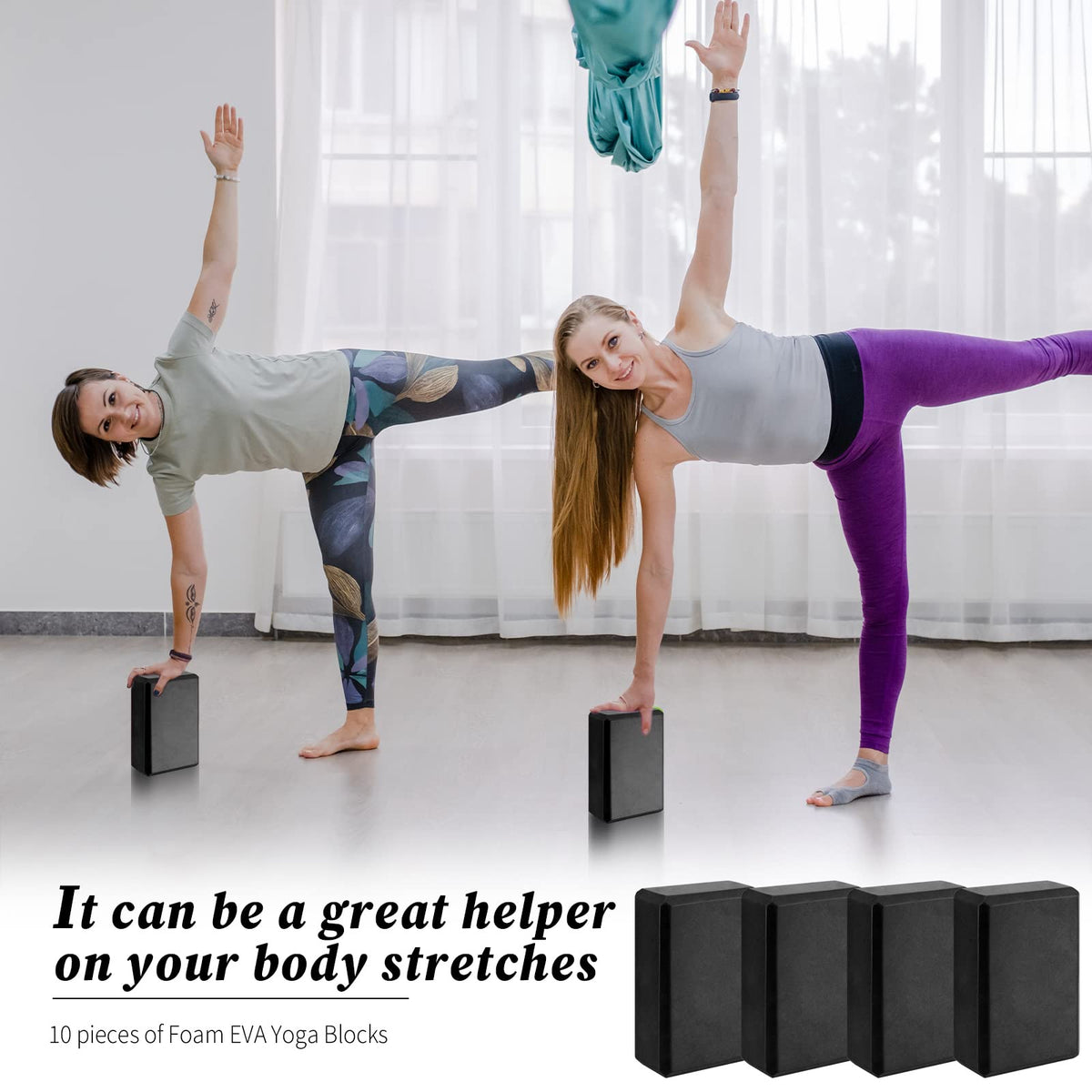 10 Pcs Yoga Blocks Bulk (Black)