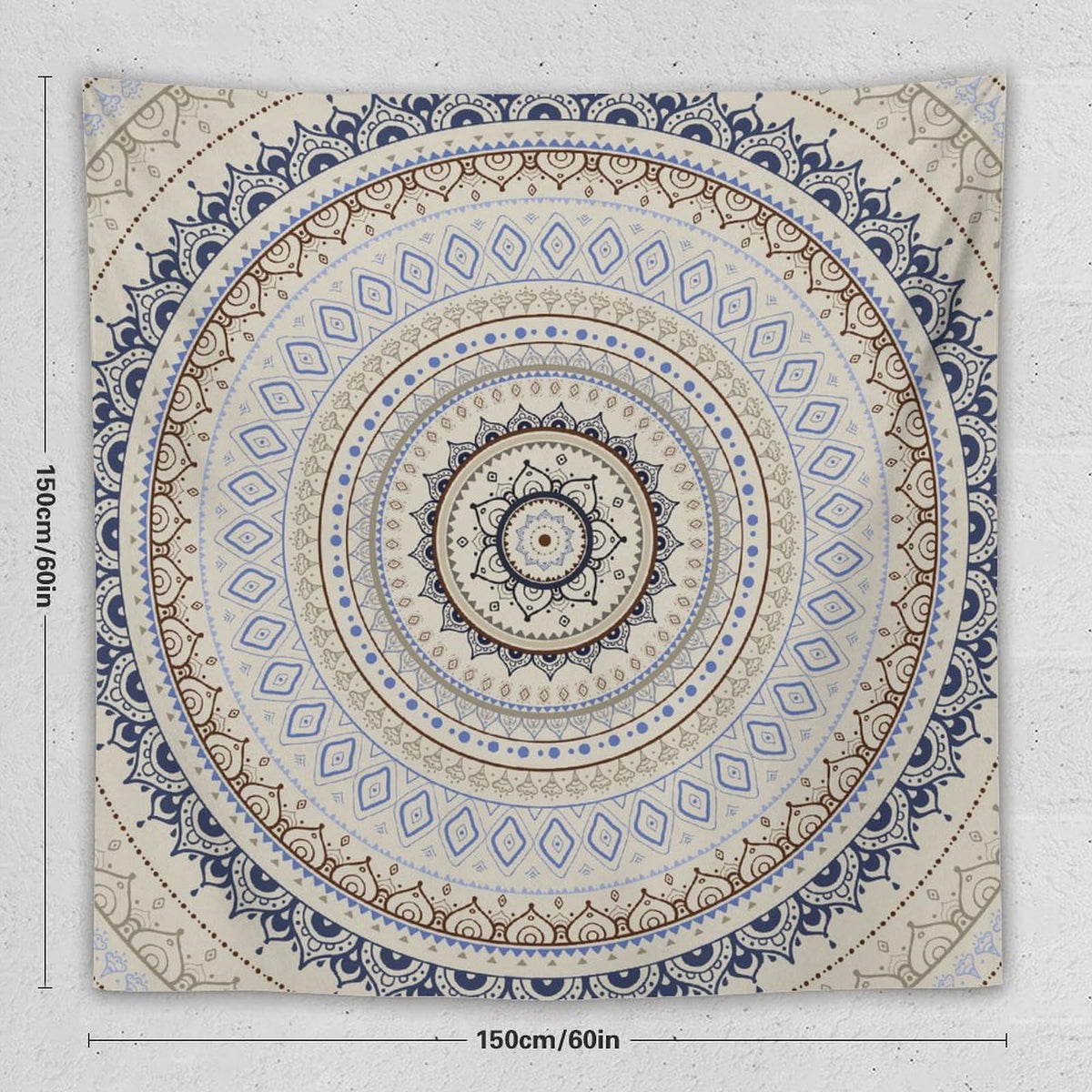 Mandala Tapestry Wall Hanging Retro Eastern Backdrop Swirled Cosmic Lotus Yoga Boho Artwork Tapestries Home Decor for Living Room Bedroom Farmhouse Apartment Dorm 60"x60" (60"L x 60"W / Mandala-44)