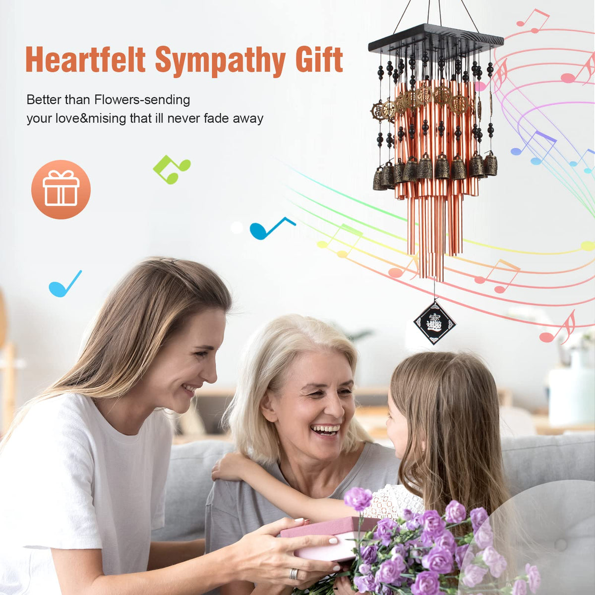 30" Metal Memorial Wind Chimes (30" 28Tubes)