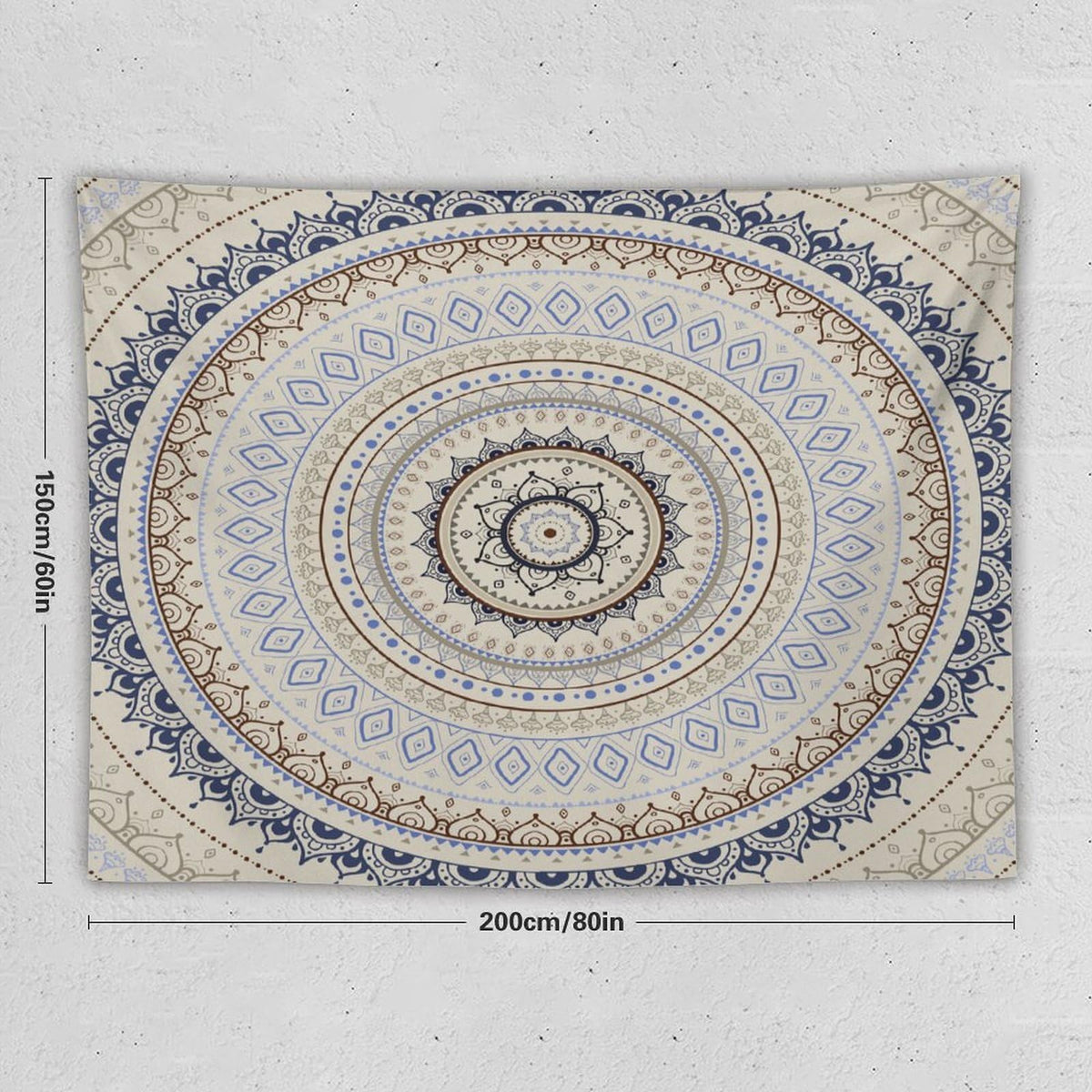 Mandala Tapestry Wall Hanging Retro Eastern Backdrop Swirled Cosmic Lotus Yoga Boho Artwork Tapestries Home Decor for Living Room Bedroom Farmhouse Apartment Dorm 60"x80" (60"L x 80"W / Mandala-44)