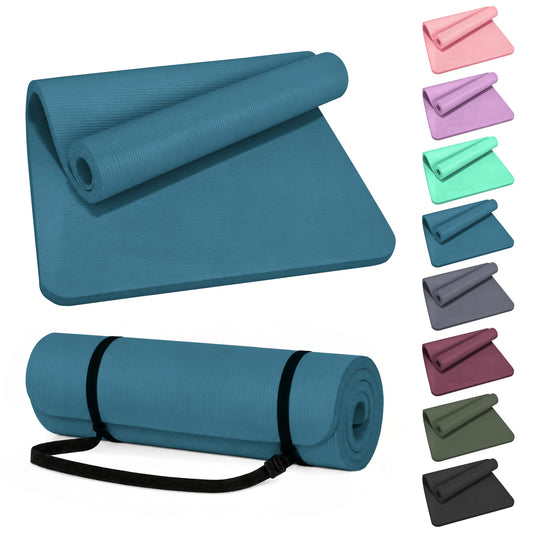 1" Extra Thick Yoga Mat (Navy Blue / 71"L x 24"W x 1"Th)