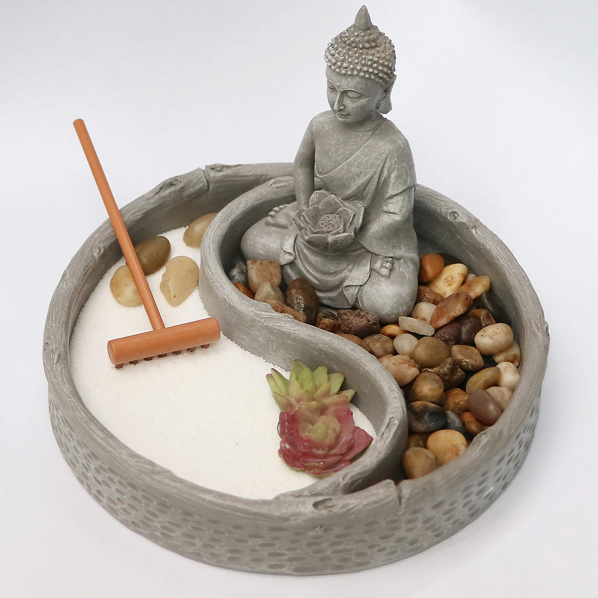 Mini Zen Garden Kit for Desk with Lotus (6 x 6 Inches)