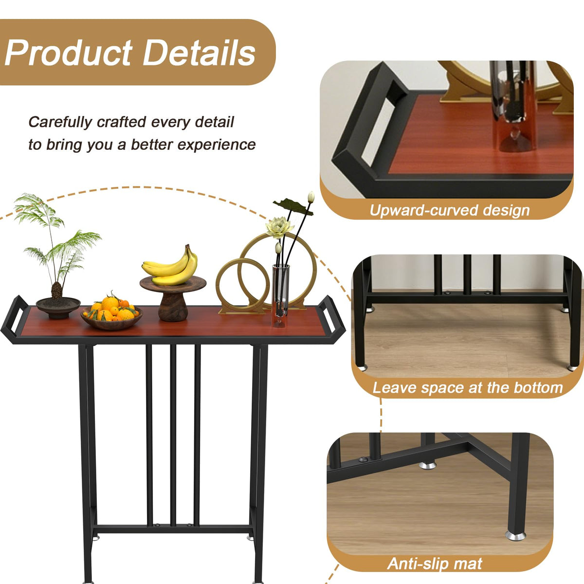 Buddhist Prayer Altar Table (Rosewood Color / 46.4*39.4*15.7in)