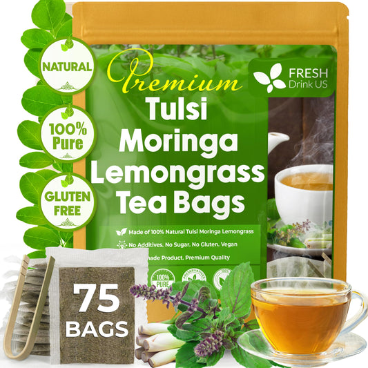 Premium Tulsi Moringa Lemongrass Tea (75 Tea Bags)