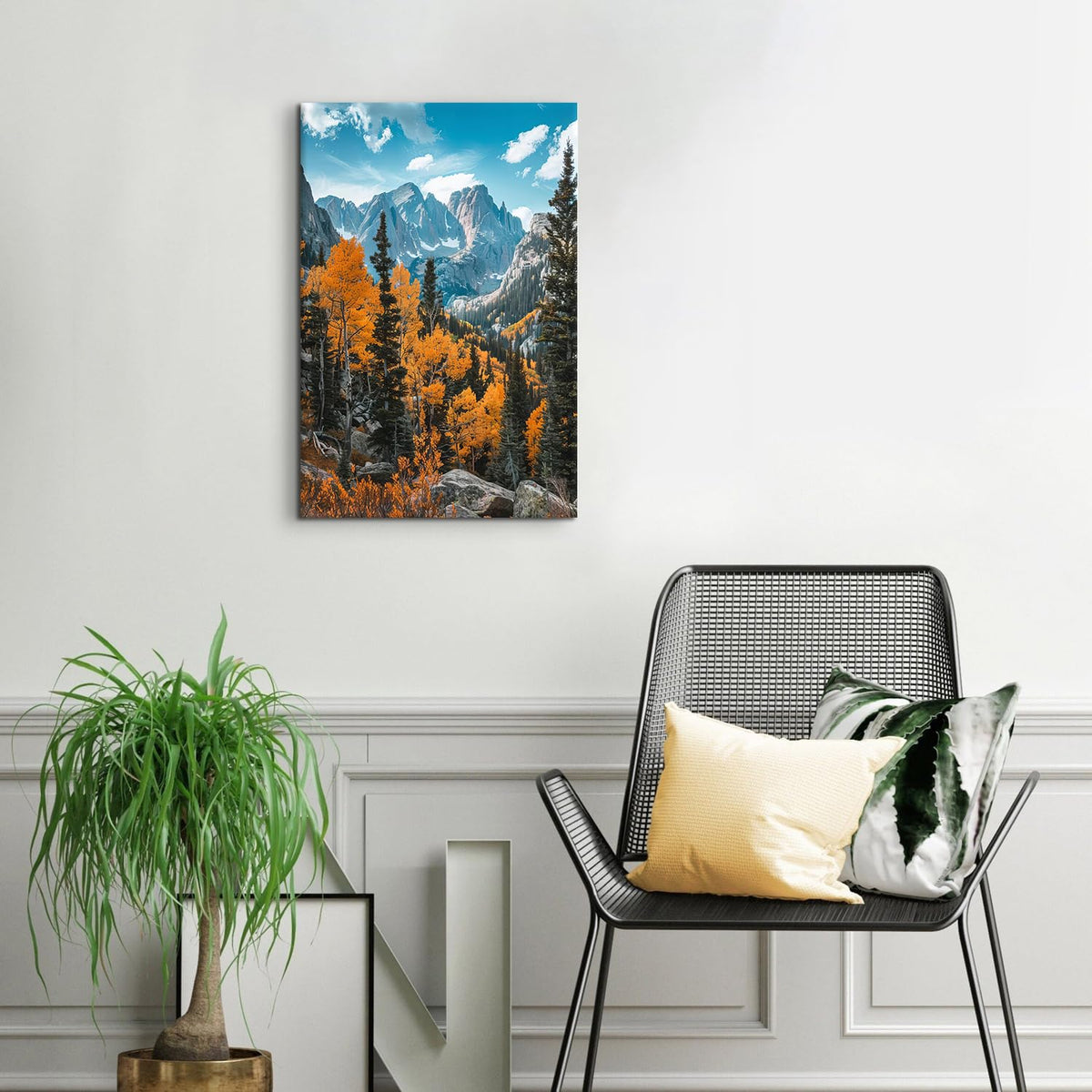 Mountain Wall Art National Park Pictures Bathroom Decor Autumn Forest Landscape Canvas Photo Orange Trees Scenery Painting Nature Artwork for Bedroom Living Room Home Decorations 16x24 (24"L x 16"W / Fall Landscape02)