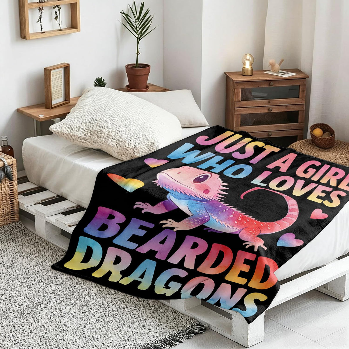 Bearded Dragon Throw Blanket Cute Animal Reptile Cozy Plush Flannel 30"X40" (Bearded Dragon / 30"X40")