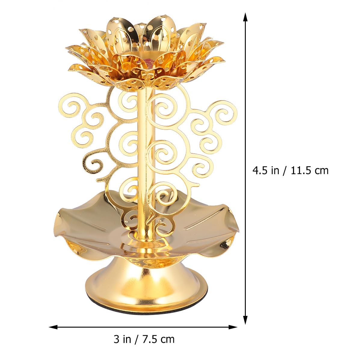 2 Pcs Alloy Candle Holder (Goldenx2pcs / 11.5x7.5cmx2pcs)