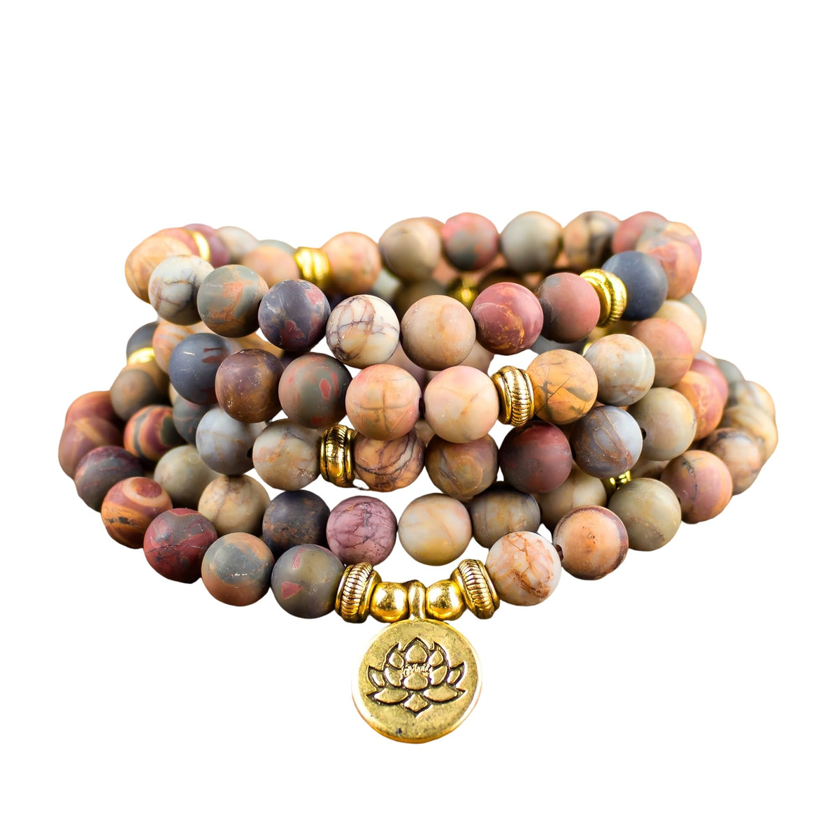 Mala Bead Strand Bracelet (Picasso Beads)