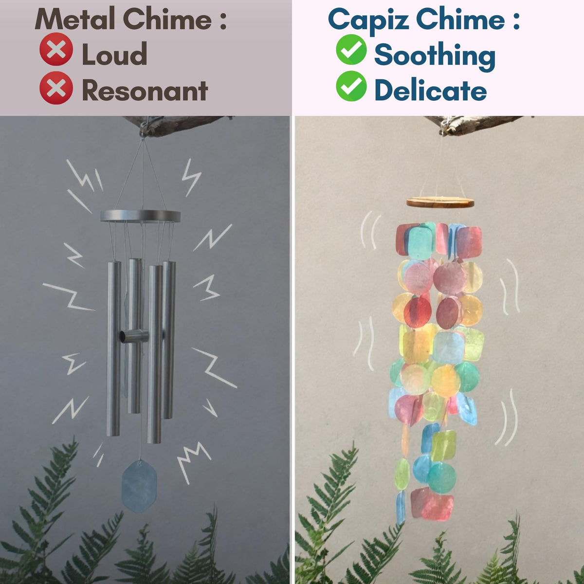 Colorful Wind Chimes. House Decor Wind Chimes for Outside (Rainbow)