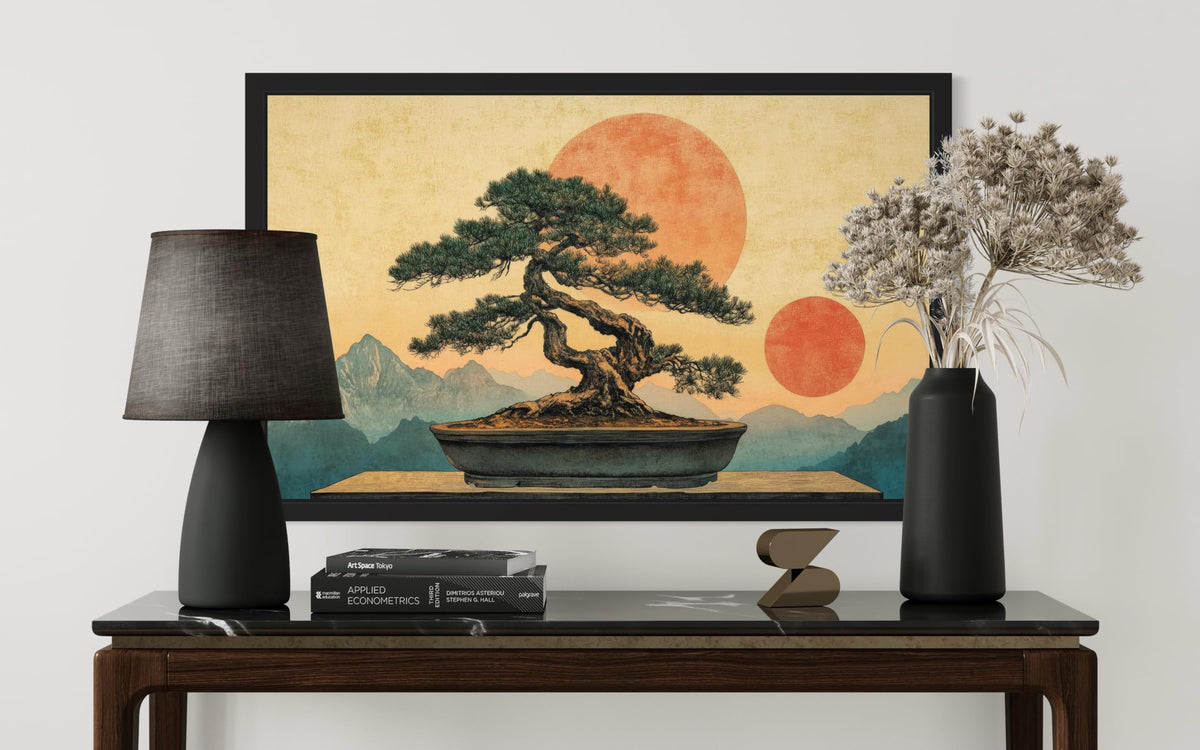 Bonsai Tree Framed Wall Art Print Poster (Bonsai Tree / 24"L x 18"W)