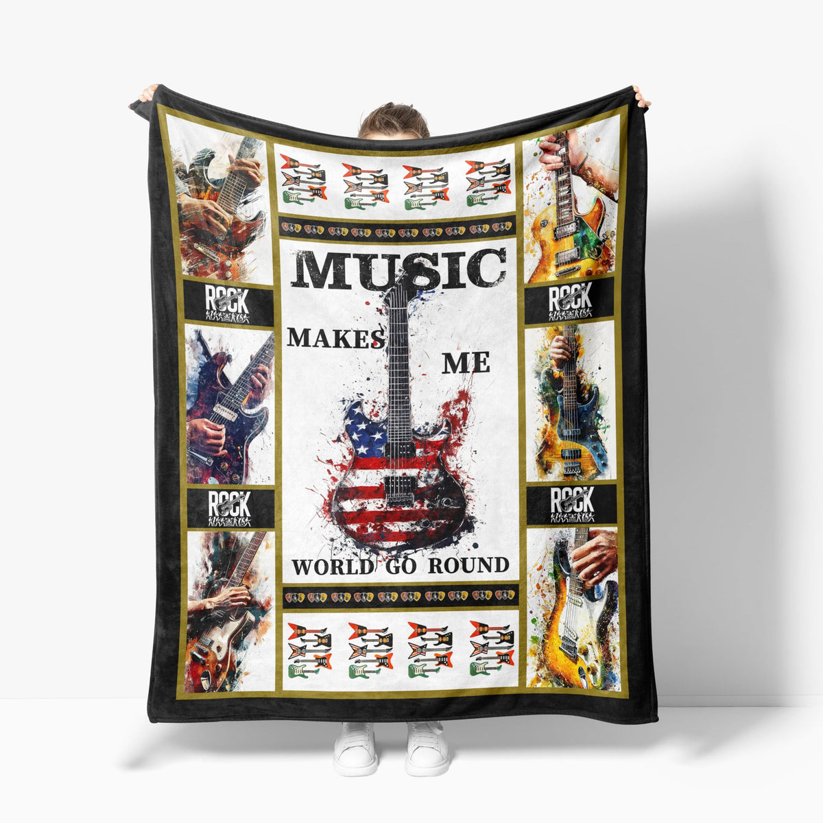 Guitar Fleece Blanket Musical Instrument Gifts Room Decor 50"x60" (Guitar / 50"X60")