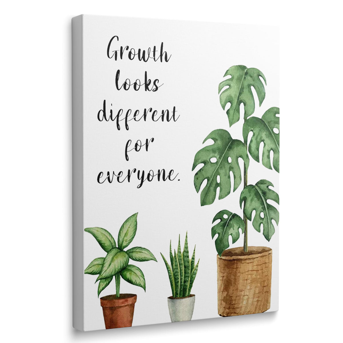 Mental Health Greenery Mindset Canvas Wall Art Prints (Flower02 / 12"L x 16"W)