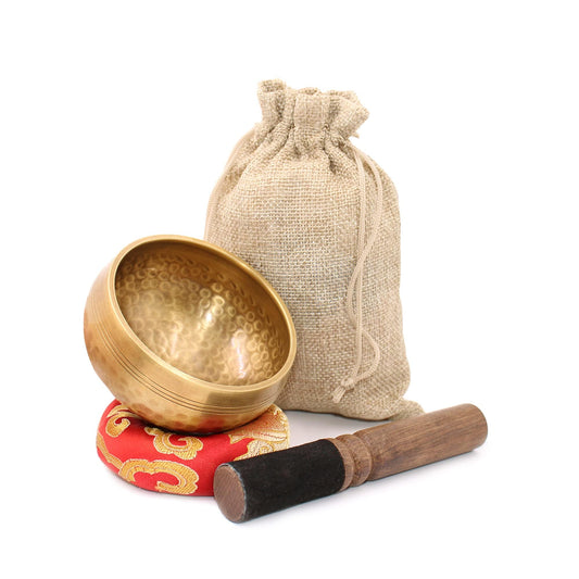 Tibetan Singing Bowls Set (3.15 inch Gold)
