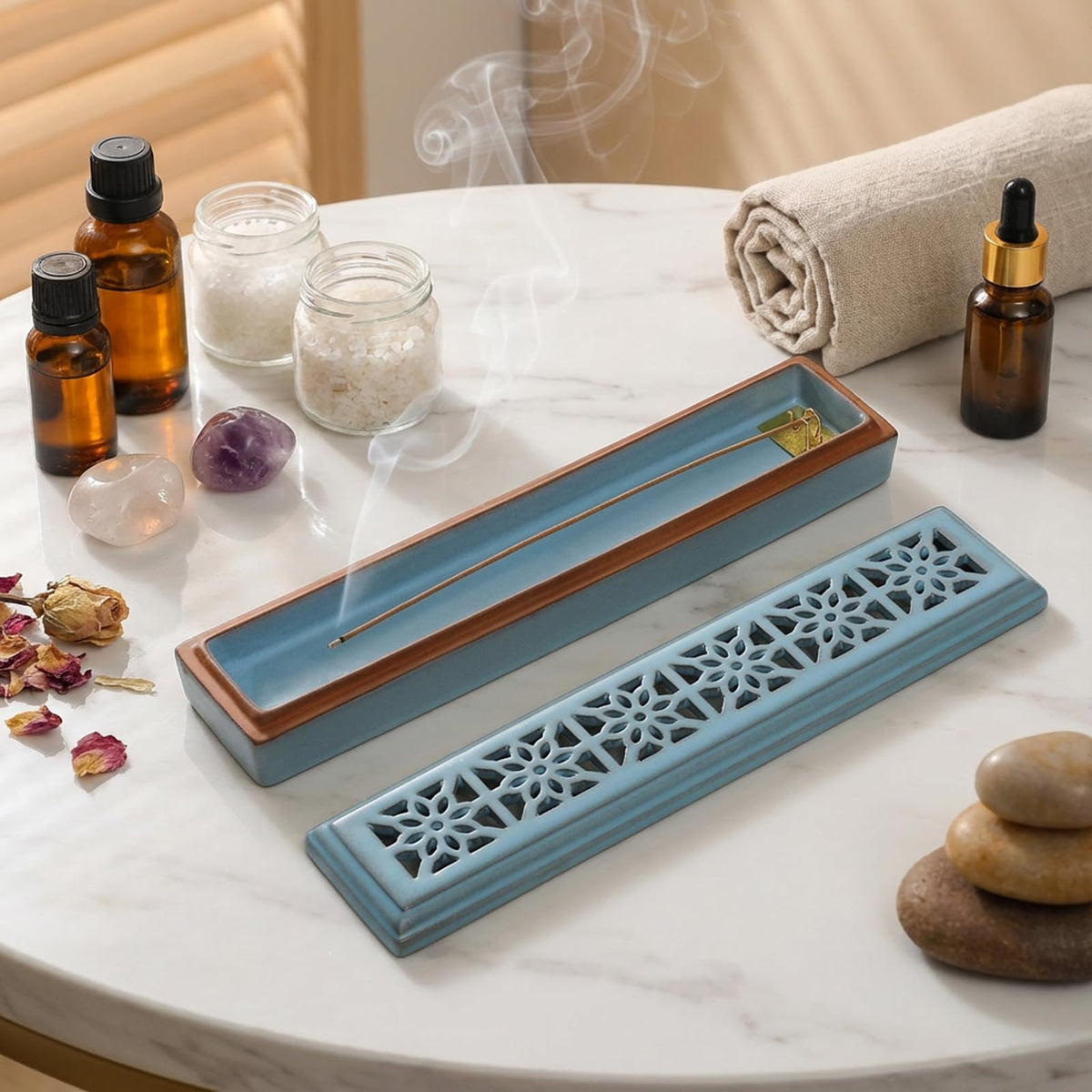 Incense Holder for Sticks (Lever Blue)