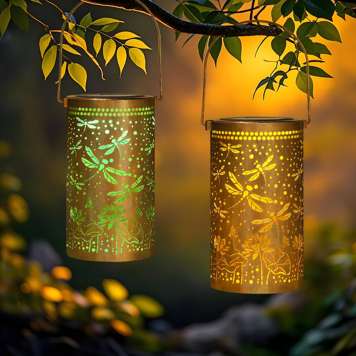 Solar Lanterns Outdoor Garden Decor Birthday Gift for Women Mom (3.9''x11.7'')